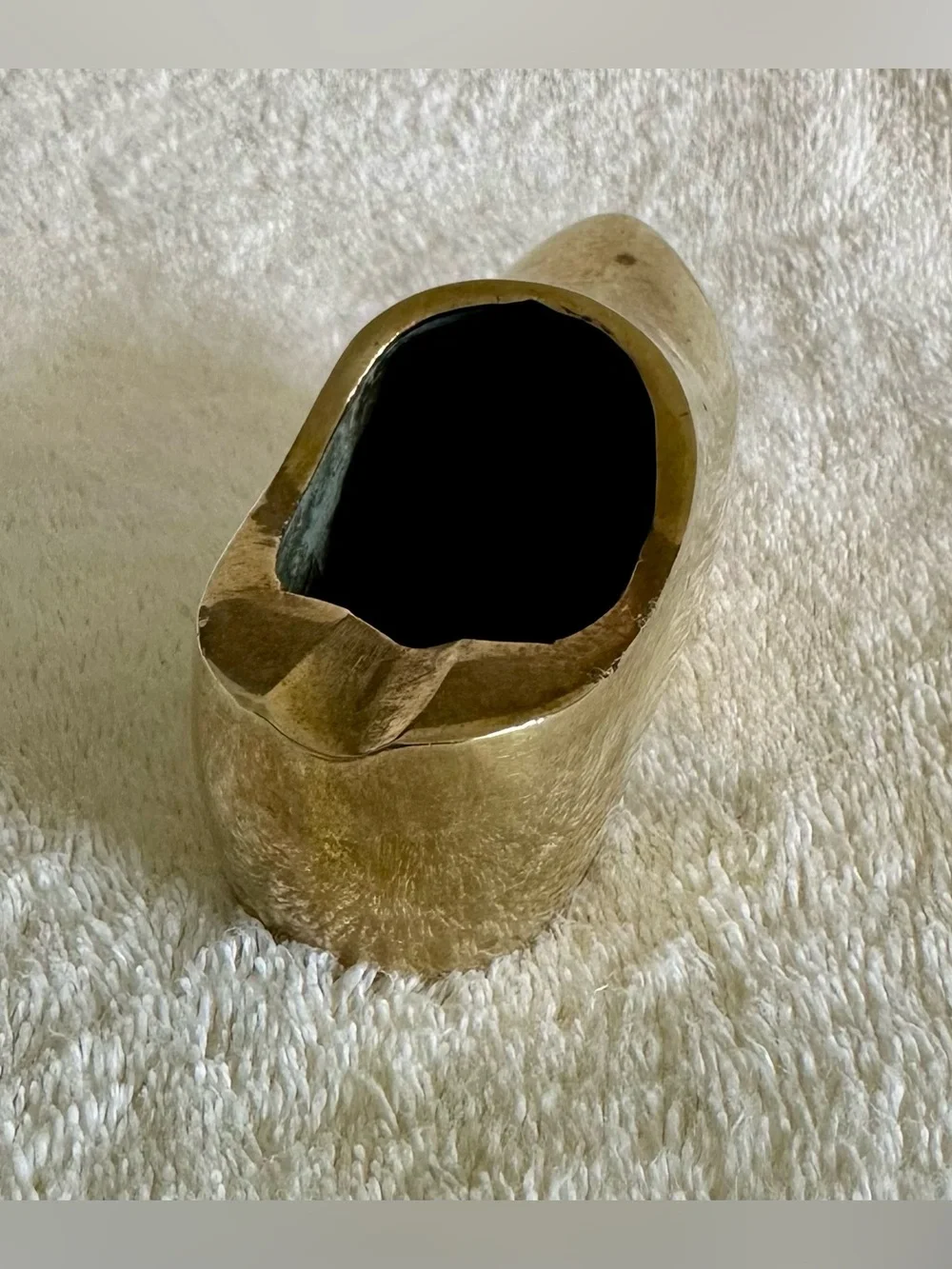 Vintage Solid Brass Taiwan Clog Shoe Ashtray Trinket Dish Catchall